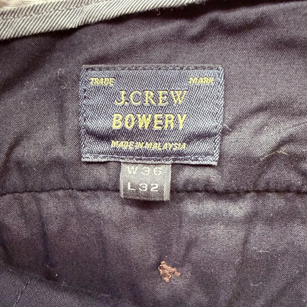 J.Crew Bowery Slim Dress Pants Mens 37x31 Gray Heather Flat Front Trousers